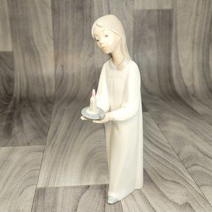 Lladro Daisa Porcelain Girl with Candle Ceramic Figurine
